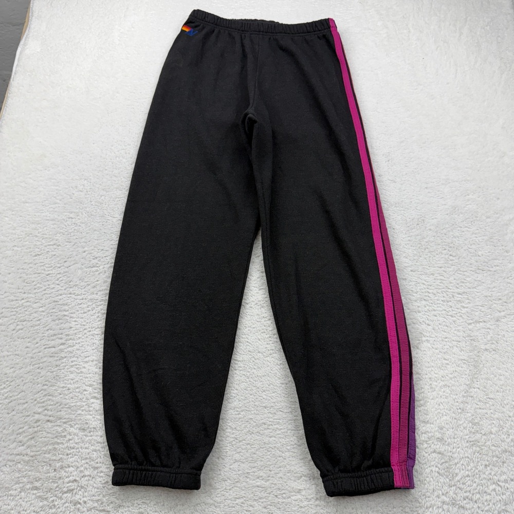 Women's Black Pants with Pink Stripe